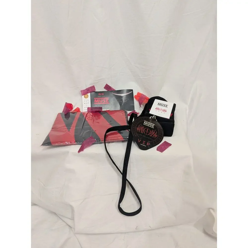 MUSE 2026 Tour VIP merch bundle Socks Flag Laminate Pass Ticket Wow! Signal